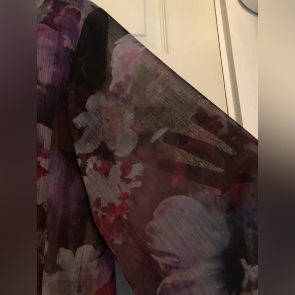 Christopher & Banks Floral Pattern Ruffled Blouse - Picture 7 of 8